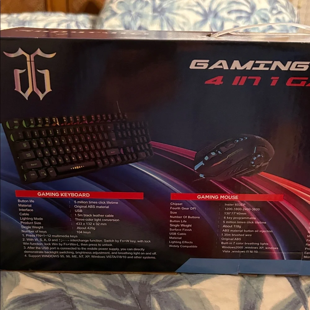 Gaming Keyboard and Headset Combo - Black